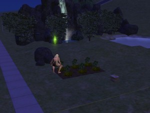While her lazy and apparently no good husband sleeps, Babs tends the garden...